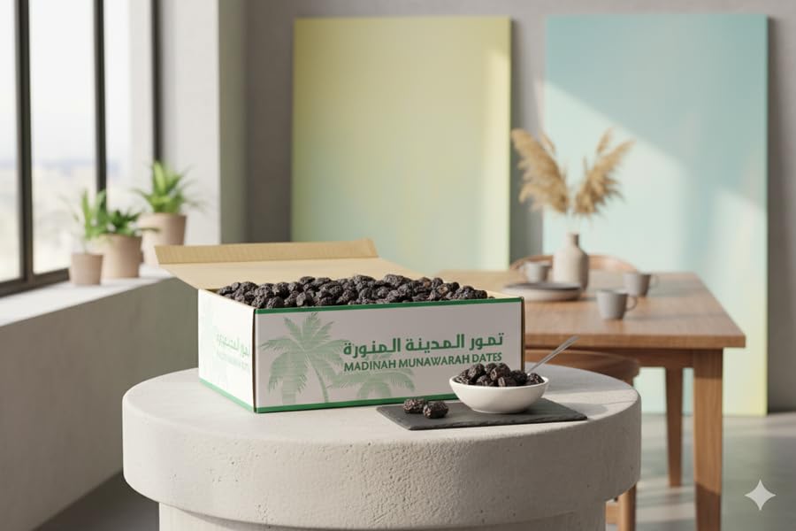 Ajwa Al Madina Dates 3KG (6.6 lbs) - Perfect for juicing and baking -Fresh from Madina Saudi Arabia