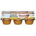 Indian Summer Single Serve Peach Apple Sauce, Individually Packed Applesauces, 6 Single Cups, 4 Ounces Each (Peach)