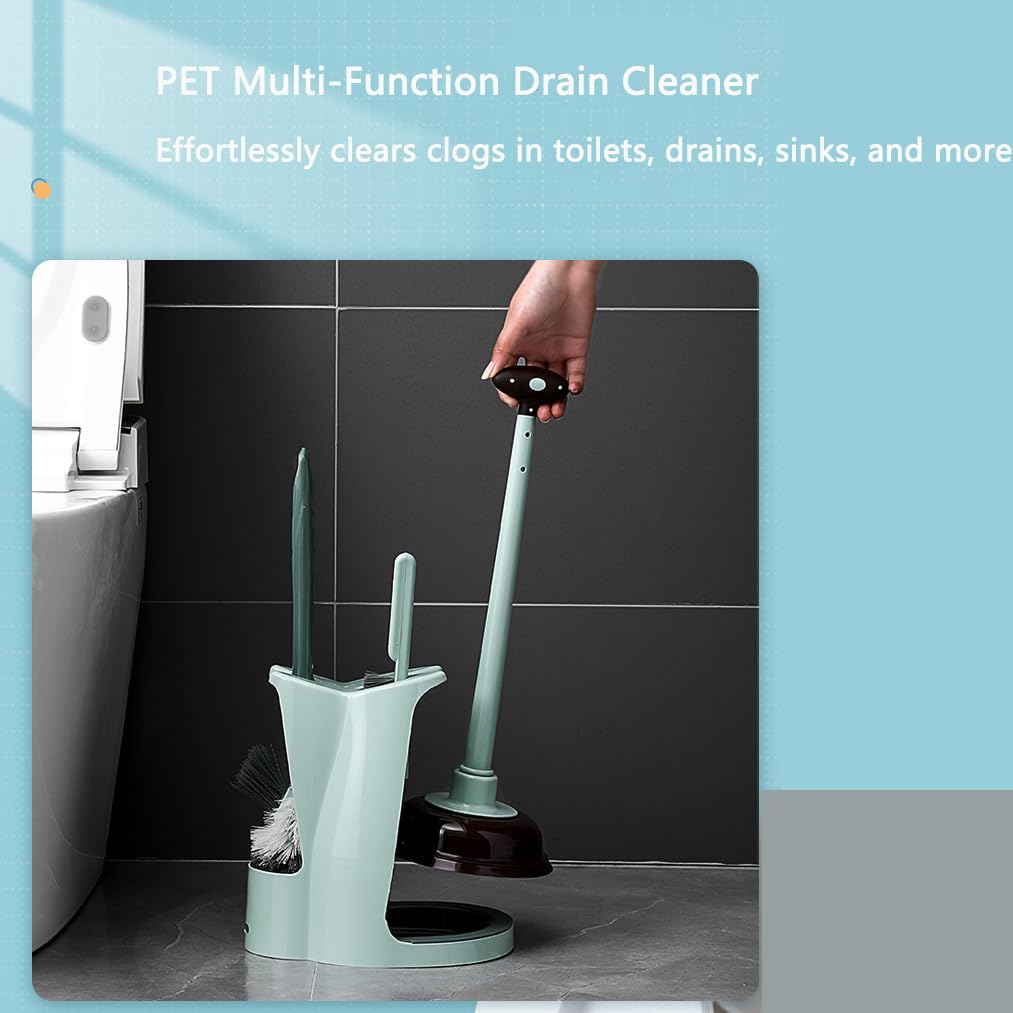 Toilet Brush and Plunger Set Toilet Plunger and Brush Combo Bathroom Deeply Cleaning Tools Bathroom Toilet Bowl Brush with Holder Pink 1 Set