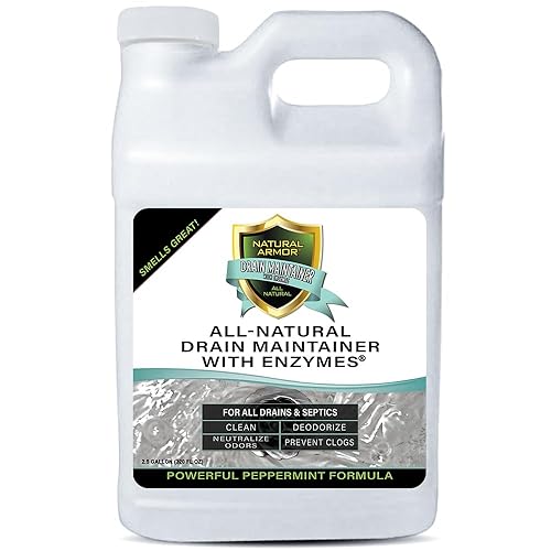 Natural Armor Enzyme Drain Maintainer - Quart Drain Cleaner with Natural Enzyme Power to Prevent Buildup & Odors - Safe for Sinks, Showers, Grease