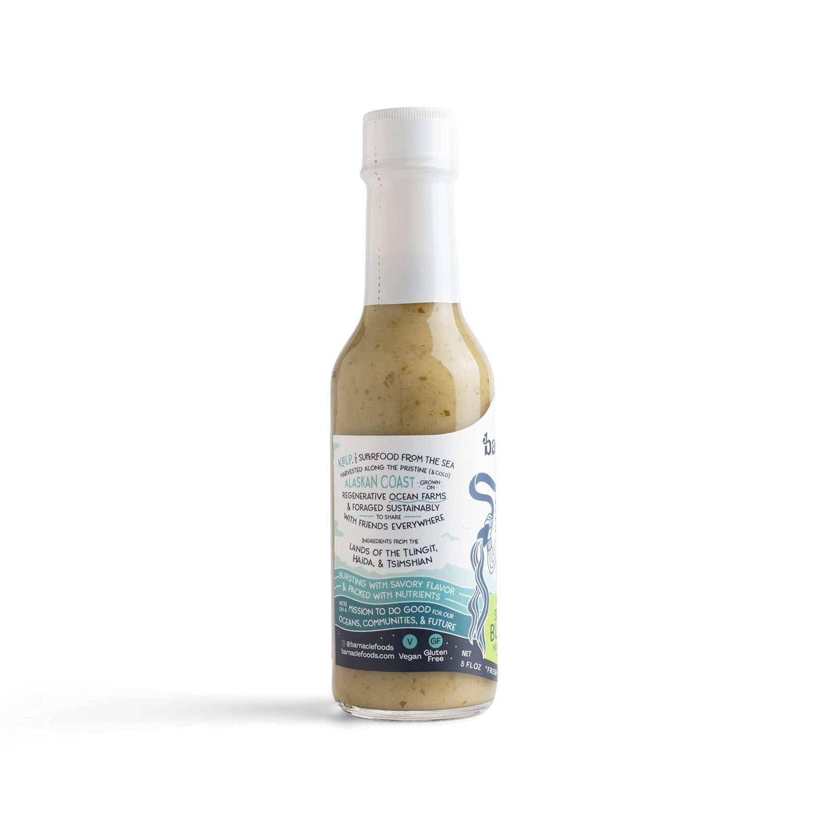 Barnacle Foods Serrano Bullwhip Kelp Hot Sauce | Kelp & Serrano Peppers | Made in Alaska | Delicious Savory Umami Flavor & Heat | Packed with Vitamins