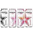 Rockstar Pure Zero Energy Drink Variety- Silver Ice, Pure Zero Punched,#TMGS, Watermelon - 16fl.oz. (Pack of 16)