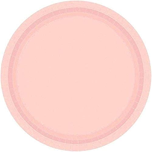 Pale Pink Round Plates, 7" (20-Pack) - Elegant & Sturdy Paper Plates, Perfect for Parties & Celebrations