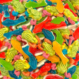 Gummy Sharks and Rainforest Frogs Candy Mix | 2 Pound Bulk Bag | Ocean and Jungle Critters | Assorted Fruit Flavors Gummy Mix | Party Favors, Goodie
