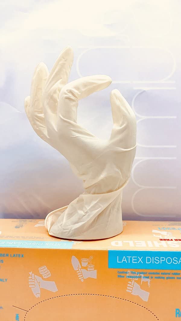 Pureshield PS202-1B Latex Disposable Gloves Powder, Medium, 100ct Box