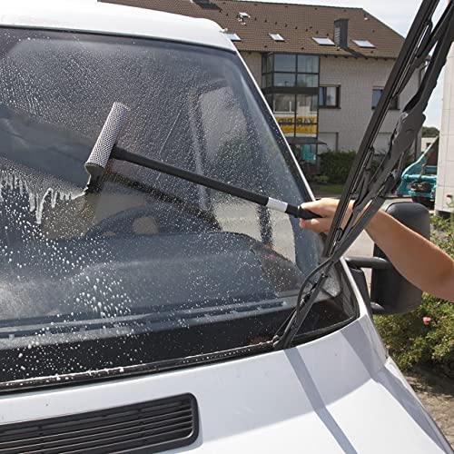 Unger - 965250 Professional Auto Squeegee with Mesh Scrubber, 8" Handle Included