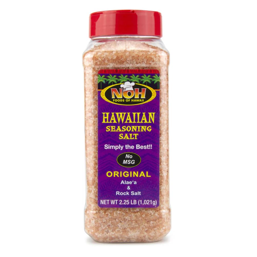 NOH Foods of Hawaii Original Hawaiian Seasoning Salt - Unlock Aloha Flavor: Premium Alaea Salt Blend, MSG-Free - Chicken Long Rice, Lomi Lomi Salmon