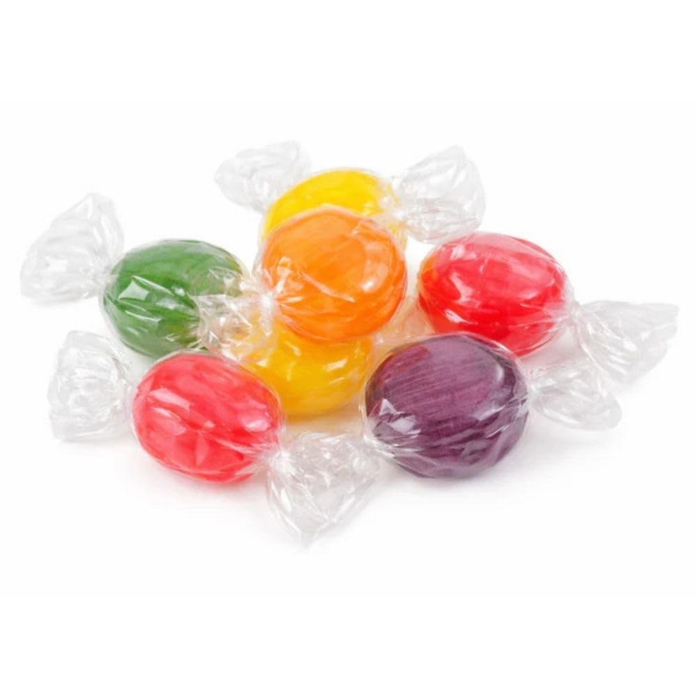 Fruit Buttons Hard Candy Assorted Fruit Flavors Bulk Bag - 5 lb (Approx. 500 pieces)