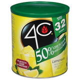 4C Reduced Sugar Powdered Drink Mix Canisters, Iced Tea 1 Pack, 28 Quarts, Family Sized Canister, Thirst Quenching & Refreshing Flavors (Lemonade