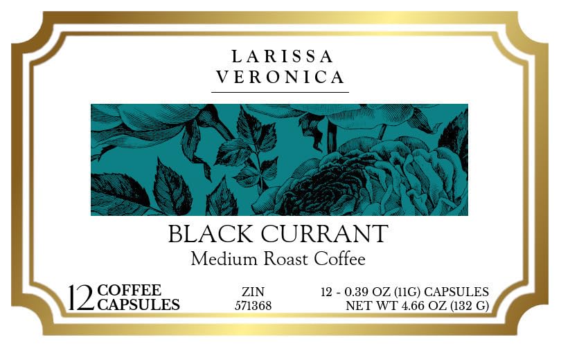 Black Currant Medium Roast Coffee (Single Serve K-Cup Pods) (Gourmet, Naturally Flavored, Whole Coffee Beans) (12 pods, ZIN: 571368)