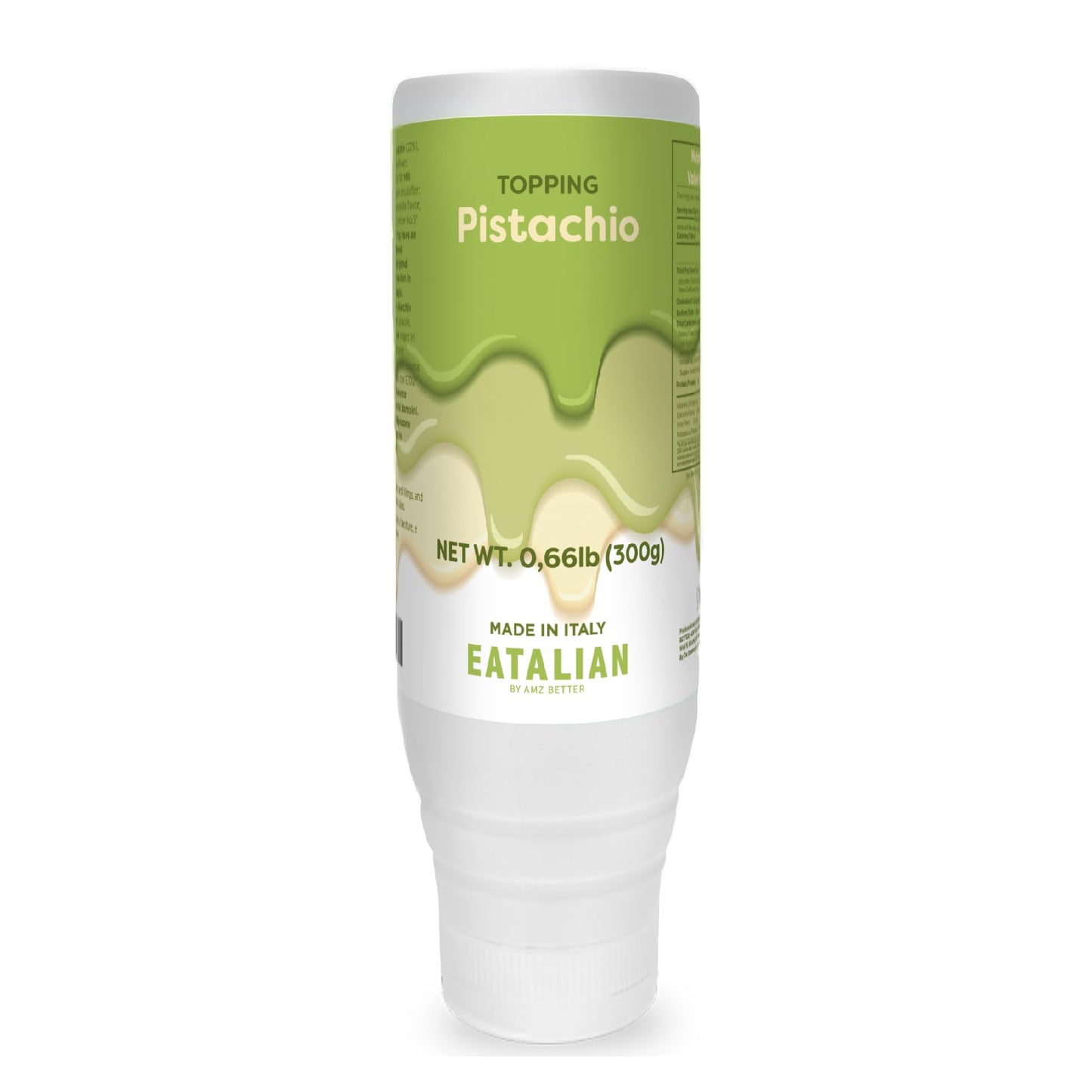 EATALIAN by AMZ BETTER Pistachio Flavoured Topping, Sweet Protein Cream in 10 oz/300g Squeezer, Made in Italy, Pistachio Sauce Ideal for Decorating