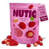 Nutic French Burnt Peanuts Candy - 1 Lb - Crunchy, Sweet Candied Coating with Roasted Peanut Center - Festive Red Holiday Snacks in Bulk for Christmas