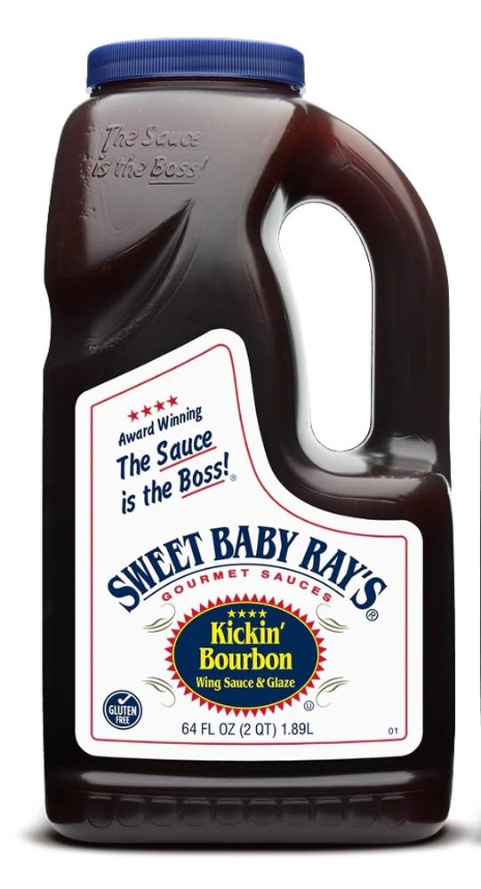 Sweet Baby Ray's Kickin Bourbon Wing Sauce & Glaze | Kosher | Gluten Free | 64 fl. oz.