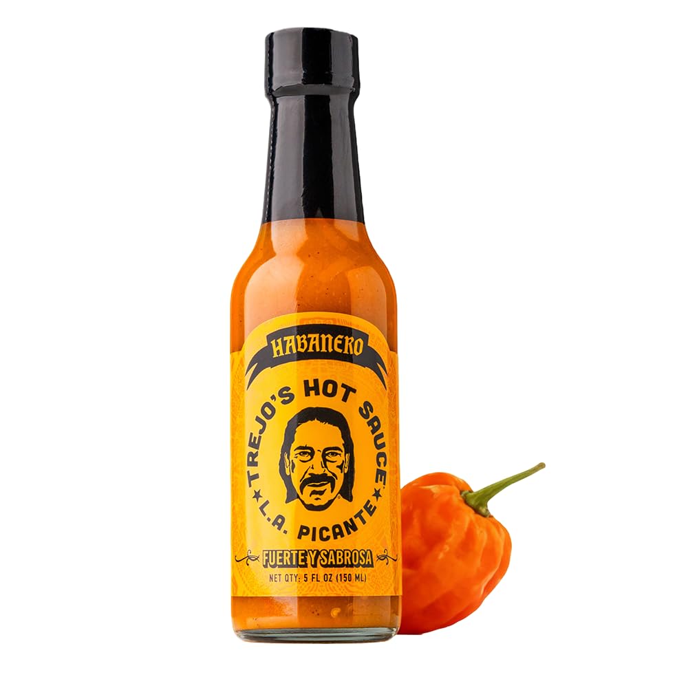 Trejo's Habanero Hot Sauce | Bold & Smoky with Sweet Carrot, Onion & Garlic | Handcrafted in USA | Vegetarian & Non-GMO | Perfect for Marinades