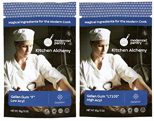 Gellan Gum Value Pack (Gellan F Low Acyl + Gellan LT100 High Acyl) ? Non-GMO Vegan OU Kosher Certified - 100g/4oz
