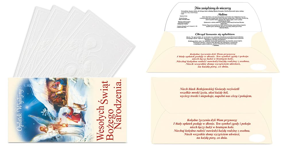Taste of Poland XL OPLATKI Traditional Polish Christmas Wafers in Envelopes (Set of 12)