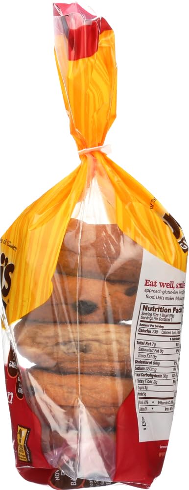 Udis Gluten Free Cinnamon Raisin Bagel 4 Ct (Pack of 4)