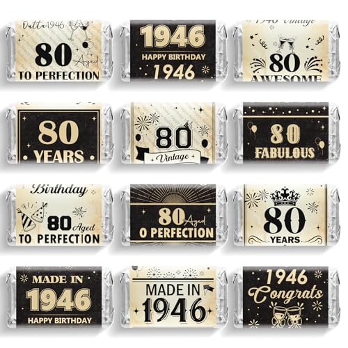 Hokinaa 80th Birthday Party Decorations - 100 Pcs Happy Back in 1946 Decor