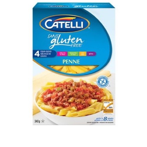 Catelli Gluten Free Penne Rigate Pasta, 340g/12 oz., (Imported from Canada)