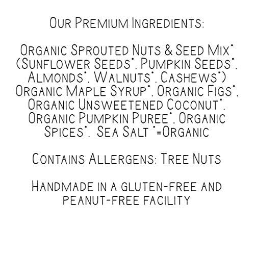 Lark Ellen Farm Grain-Free Granola, Certified Organic Raw Sprouted Vegan Clusters, Paleo & Crunchy Gluten-Free Bites for Cereal or Yogurt, Pumpkin Fig