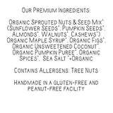 Lark Ellen Farm Grain-Free Granola, Certified Organic Raw Sprouted Vegan Clusters, Paleo & Crunchy Gluten-Free Bites for Cereal or Yogurt, Pumpkin Fig