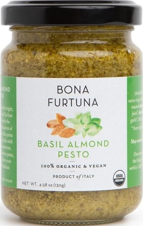 Bona Furtuna, Sauce Pesto Basil Almond Organic, 4.94 Ounce