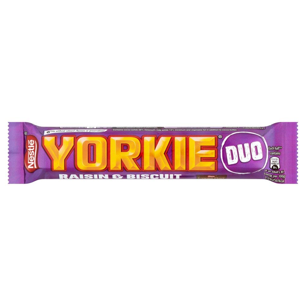 Yorkie Raisin & Biscuit DUO Chocolate Bar 66g (Pack of 6)
