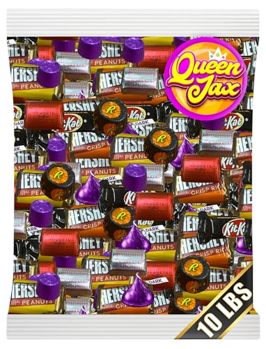 Dark Chocolate Candy Variety - 10 lbs - Kisses Dark, Dark Chocolate - Bulk Dark Chocolate - Individually Wrapped Chocolate