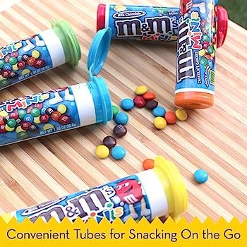 QT LIMITED M&Ms Minis Assorted Chocolate Candy, 1.08 oz Tubes (24 Count)
