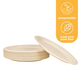 100% Compostable Disposable Paper Plates Bulk [12.5" Oval 50 Pack], Bamboo Plates, Eco Friendly, Biodegradable, Sturdy Large Dinner Party Plates