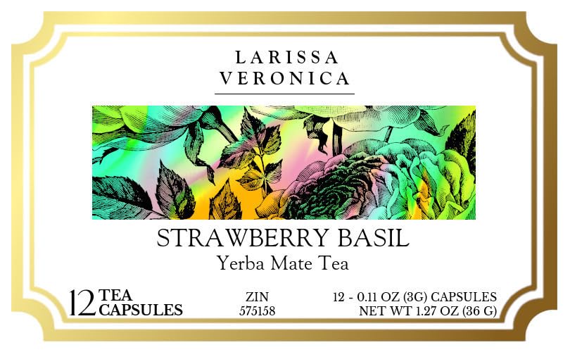 Strawberry Basil Yerba Mate Tea (Single Serve K-Cup Pods) (12 pods, ZIN: 575158) - 3 Pack