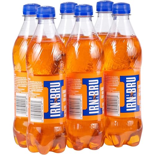 IRN-BRU Original Scottish Sparkling Soda, Citrus Flavored Carbonated Drink - Sparkling Flavored Soft Drink, 32 Flavor Recipe, 16.9 fl oz Bottles, Pack
