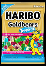 HARIBO Goldbears, Gummi Candy, 4oz Tropicals Assorted Flavors