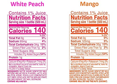 CALPICO 4 Flavor Pack, Japanese Drink Pack. Contains Juice Concentrate - Strawberry, Lychee, White Peach, and Mango. 16.9 FL oz. (Pack of 24)