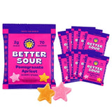 Better Sour Pomegranate Apricot Gummy Stars Candy, Healthy Candy with Low Sugar Gummies, Fiber Gummies with Added Fiber (Pack of 10)