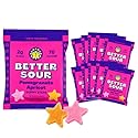 Better Sour Pomegranate Apricot Gummy Stars Candy, Healthy Candy with Low Sugar Gummies, Fiber Gummies with Added Fiber (Pack of 10)