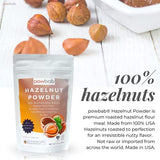 powbab Hazelnut Powder - 100% USA Grown Roasted Hazelnut Meal Flour. Roasted Nutty Flavor, Not Raw. Whole Food: Finely Ground Hazelnut Flour
