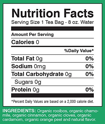Davidson's Organics, Herbal Classic Chai, 25-count Tea Bags, Pack of 6