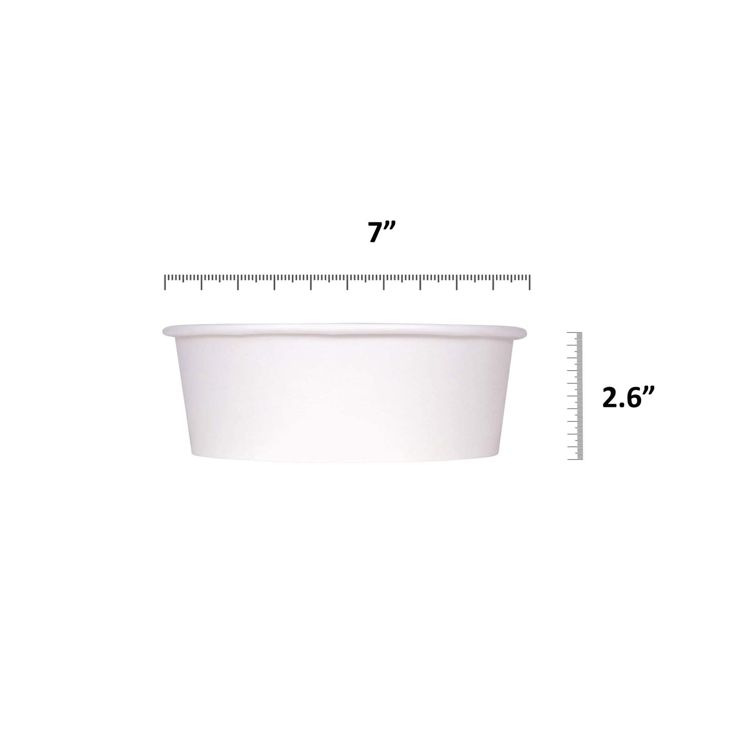 DHG PROFESSIONAL 100 Pack 42oz Disposable White Round Bowl with Plastic Lids, Round Shape Paper Bowls White Paper Salad Bowl for Soup Stews