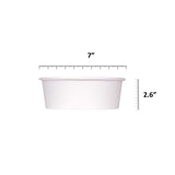 DHG PROFESSIONAL 100 Pack 42oz Disposable White Round Bowl with Plastic Lids, Round Shape Paper Bowls White Paper Salad Bowl for Soup Stews