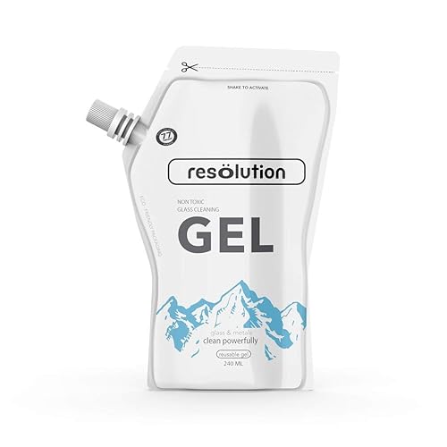 Ooze Resolution Gel Glass Cleaner (1 Pack 240ML) Liquid Cleaning Solution Natural Clay-Based Non-Toxic Formula Glass and Metal Cleaner - Reusable
