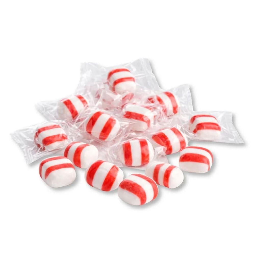 Soft Peppermint Puffs Individually Wrapped Melt-in-Your-Mouth Mint Candy Bulk Bag - 1 lb (Approx. 80 pieces)