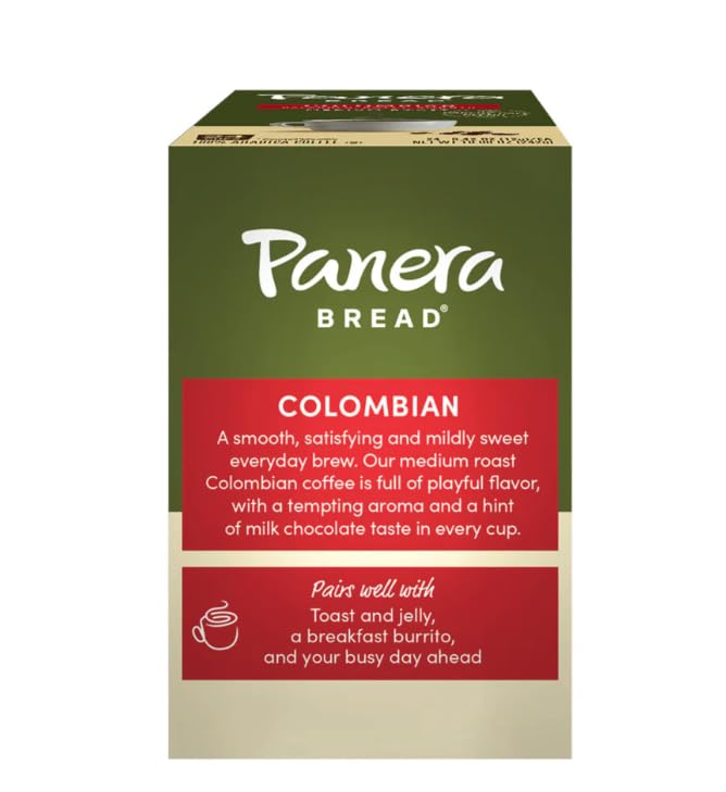 Panera Bread Colombian Medium Roast Coffee, Single Serve 10 Count Pods