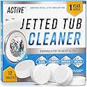 Jetted Tub Cleaner Bathtub Tabs - 12 ACTIVE Cleaning Tablets, Compatible with Whirlpool & Spa Bath System, Jets, Whirl Tubs, Professional Septic Safe