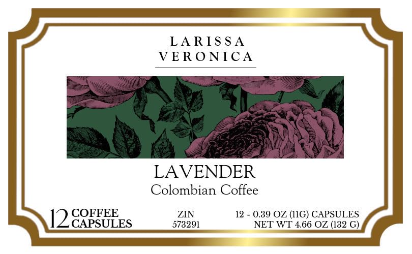 Lavender Colombian Coffee (Single Serve K-Cup Pods) (Gourmet, Naturally Flavored, Whole Coffee Beans) (12 pods, ZIN: 573291)