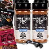 Pit Boss Competition BBQ All Purpose AP Premium Barbecue Mixed Seasoning Spice & Rub 4 pk Choice Bundle (25.2 oz) + Guide & Keychain Bottle Opener (6