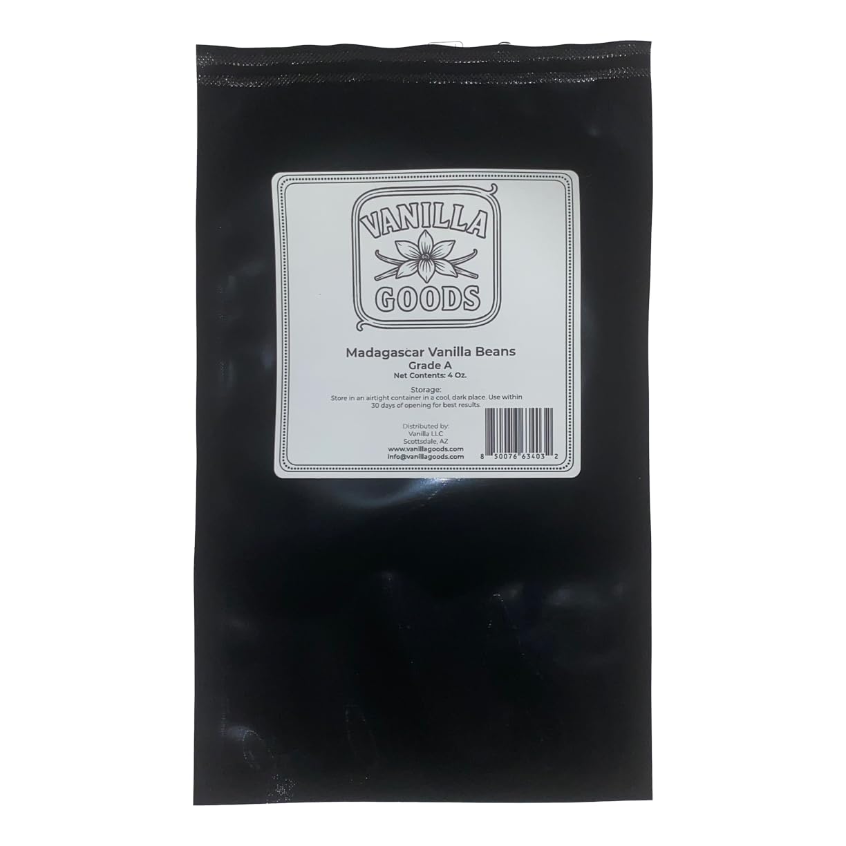 Madagascar Vanilla Beans, Grade A, 4oz bag