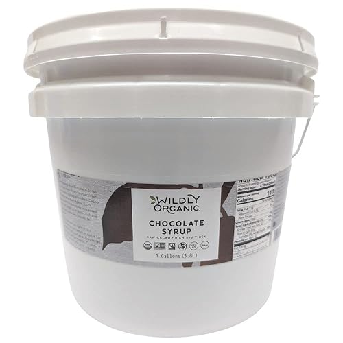 Wildly Organic Chocolate Syrup 128 Fl Oz, 1 Gallon - Organic, Dairy-Free, Fair Trade, Non-GMO, Kosher, Vegan, Premium Rich Chocolate Flavor - Perfect