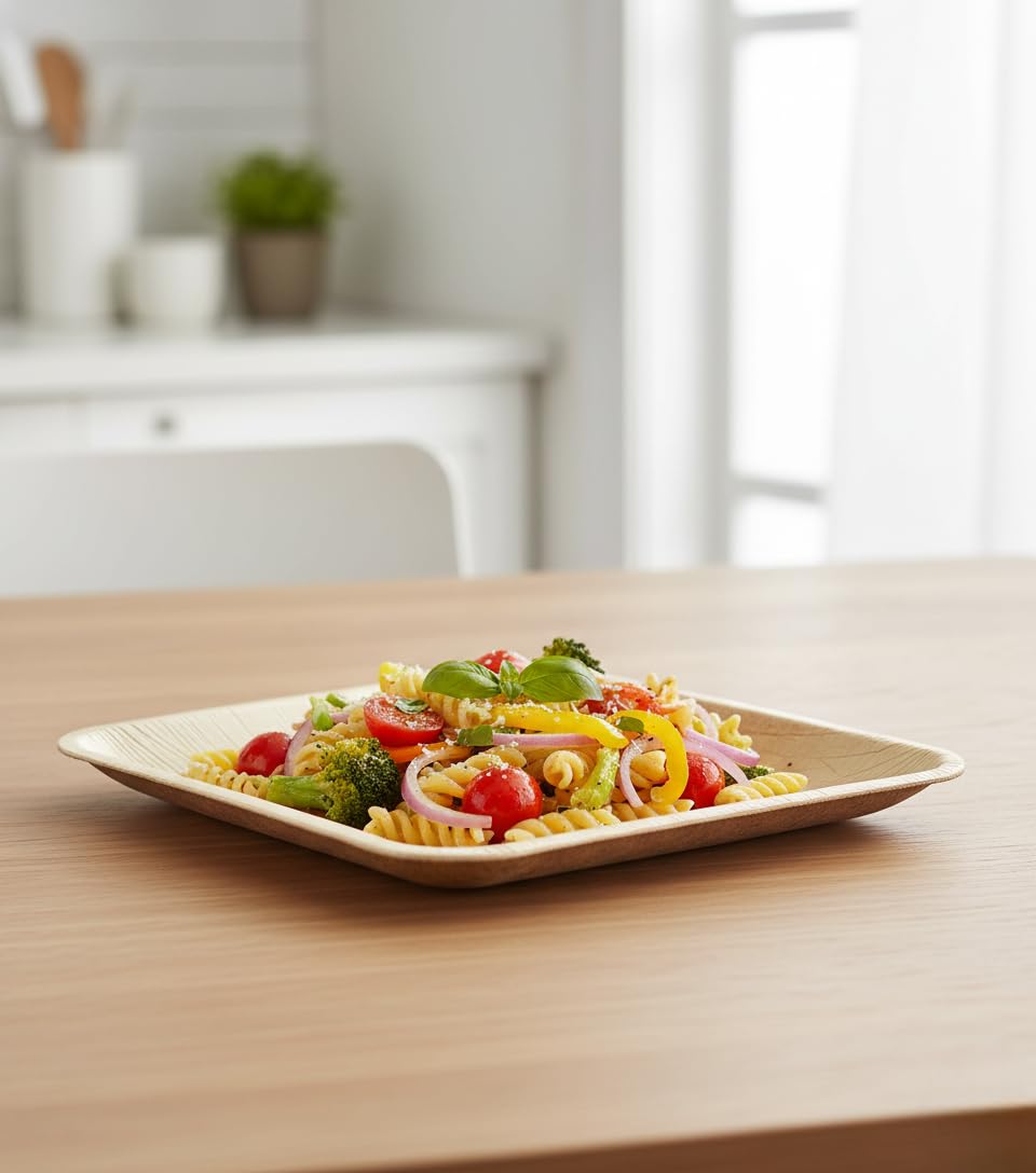 Charity Leaf Compostable 10" Square Palm Leaf Dinner Plates (50-pack) | Premium, 100% Natural, Disposable, Heavy Duty | Perfect for Parties, Weddings