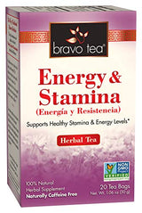 Bravo Tea Energy and Stamina Caffeine Free 20 Tea Bags